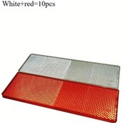 Resim Xuweiwei 10pcs Red+white Dayanıklı Reflektörler Araç Ve Römorklar İçin Yapışkanlı Güvenlik Artırıcı 
