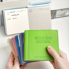 Resim Kompakt Taşınabilir Günlük Planlayıcı Defteri - Çok Renkli, Elastik Kapatmalı ve Gündelik Kontrol Listesi İçeren Mini Kare Cep Boyutunda Düzenleyici - Ofis ve Kişisel Kullanım için İdeal, Ofis Aksesuarı | Kompakt Tasarım | Kaliteli Kağıt 
