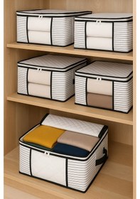 Resim Lüks Pencereli Kazak-pike-battaniye Hurcu 40x40x30 Cm 4 Adet Beyaz 