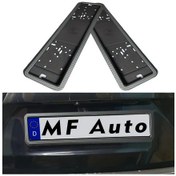 Resim Hightower Karbon Fiber 2 Adet Paslanmaz Çelik Abs Avrupa Plaka Tutucu, 270g Araç Çerçevesi 