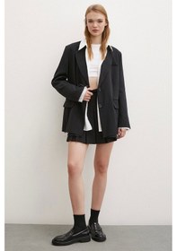 Resim Never More Cep Kapaklı Kesik Detaylı Blazer Ceket Siyah Siyah 