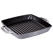 Resim Staub Döküm Izgara Tava Çift Kulplu 28 x 23 cm Gri 
