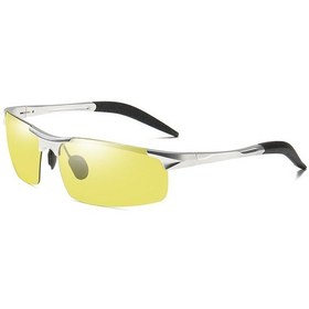 Resim Gümüş Aoron Alüminyum Magnezyum Çerçeve Gece Görüş Ve Fotokromik Polarize Güneş Gözlüğü Açık Parlama Önleyici Uv400 Sürüş Balıkçılık Spor Gözlük Gümüş 