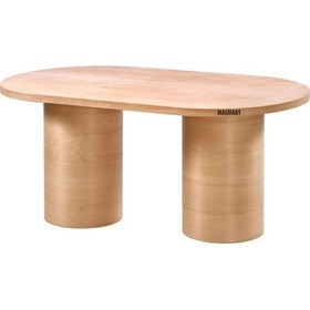 Resim Masifart Twiska 180 Lik Kayın Silindir Oval Masa Cilasız Ham Ham 