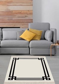 Resim On The Clouds Geometrik Desenli Dijital Baskı Yıkanabilir Kaymaz Taban Düz Model Salon Halısı ve Yolluk BFOGEO6, 100 x 250 