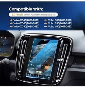 Resim Volvo XC40 ile uyumlu 2021-2024 Model 8.7 inç Multimedya ve Navigasyon 9H Nano Ekran Koruyucu 