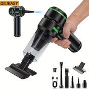 Resim QILIEASY 16000Pa Fırçasız Araba Elektrikli Süpürge, 100W Yüksek Güç Motoru, Metal Filtreli 4-in-1 El Süpürgesi, USB Şarj Edilebilir Lityum Pil, 75dB Düşük Gürültü Ev ve Otomatik Kullanım İçin, Çoklu Eklemli Kompakt Tasarım, Taşınabilir Elektrikli Süpürge 