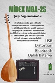 Resim Yonka B-143U-AMP Amfili Uzun Sap Dut Ağacı Kaliteli Saz Bağlama Seti 