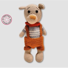 Resim Uretti - Gülnur 2184 - El Yapımı Amigurumi Atkılı Ayı 29cm - Bej 