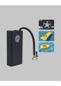 Resim Elektrikli Hava Kompresörü Type-c Usb Şarjlı Çok Fonksiyonlu Lastik Pompası 