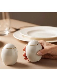 Resim Güral Porselen Bilbao Altın Fileli Biberlik Ve Tuzluk Seti 