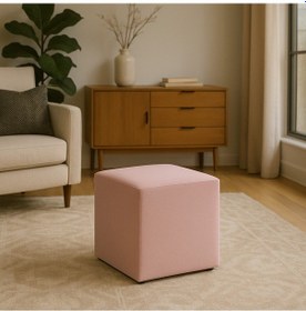 Resim A5 Home Kare Puf Açık Pembe 