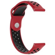 Resim Samsung Galaxy Watch 42MM 20MM Delikli Çift Renk Silikon Kırmızı Kordon Gpack