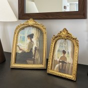 Resim 1 Adet Vintage Bohem Tarzı Antika Kemer Fotoğraf Çerçevesi Kabartmalı Dantel Detaylı - Nostaljik Avrupa Kazınmış Duvara Monte veya Masaüstü Dekor, Ev, Düğün, Sevgililer Günü ve Noel Hediyeleri İçin Mükemmel 