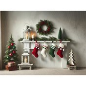 Resim Minimalisfy Renkli Çoraplar ve Işıklarla Dolu Sıcak Bir Arka Plan - 200x150cm, Stüdyo Fonu 
