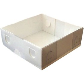 Resim Asetat Kapaklı Karton Kutu Düz Renk 8X8X3 50 Adet Krem N11.9153 