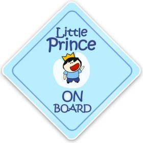 Resim Tsc Arabada Prens Var Arabada Bebek Var Sticker Etiket 18 cm 