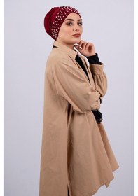 Resim Hürrem Bone Bordo Pratik Hazır Geçmeli Tesettür Bone Sandy Kumaş Taşlı 1456_1 Bordo 