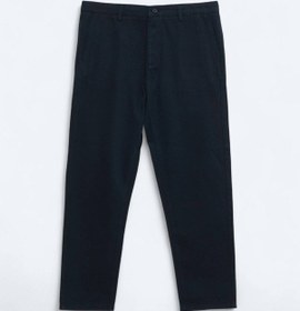 Resim Kip Lacivert Dokuma Relaxed Fit Casual Pamuk Karışımlı Pantolon Lacivert 