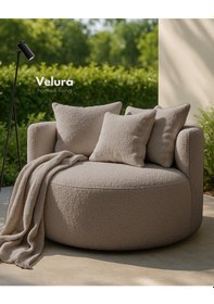 Resim Miz Berjer & Puf & Armut & Tekli Koltuk & Dinlenme Koltuğu - Kahve Kahve 