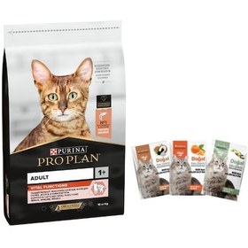 Resim Purina Pro Plan Somonlu Yetişkin Kedi Maması 10 KG + Koku Giderici 