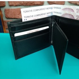 Resim Gvnbag Hakiki Deri Erkek Bozuk Para Gözlü Siyah Cüzdan Gvn-0115 Siyah 