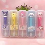 Resim Sanrio Diş Fırçası Karikatür Kulomi Yumuşak Kıllı Diş Fırçası Aile Seyahat Taşınabilir Diş Fırçası Karikatür Yeşim Tarçın Köpek Melodi 3D Bebek Temizleme Diş Fırçası 