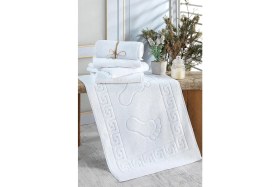 Resim 2 Li Ayak Izli Banyo Paspas 100 Pamuklu Ayak Havlusu 50X70 cm 