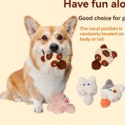 Resim Kediler ve Köpekler için Squeaky Cue Etkileşimli Evcil Hayvan Oyuncağı - Peluş Karikatür Hayvan Ses, Pil Gerektirmez, Tüm Irklar ve Boyutlar, Eğlenceli Eğitim ve Oyun Hediyesi 