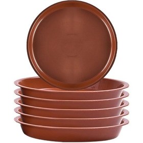 Resim 6'lı Dayanıklı Plastik Yuvarlak Tabak Seti, İç Ve Dış Mekan Kullanımı, Ev Ofis Balkon Bahçe Aksesuarları 17,8 Cm 