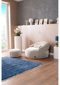 Resim Good Night New Felix Lüx Armut Koltuk & Puf & Uzanma Koltuğu & Berjer Krem 