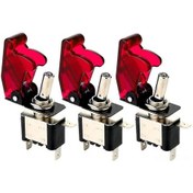 Resim Xiyyadms 12v-24v 20a Su Geçişli Metal Anahtar, Kırmızı Led Ve Su Geçirmez Kapaklı 3 Adet 