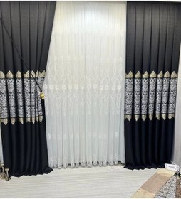 Resim Nivemeshome Fj631749 V-924 Arora Siyah 1/3 Sık Pileli Fon Perde Apm Siyah 