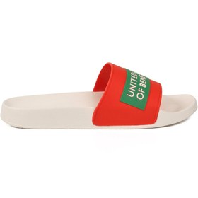 Resim United Colors Of Benetton Beyaz Kırmızı Erkek Günlük Terlik BN-1430 M 