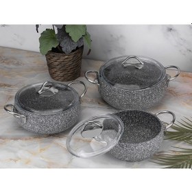 Resim Taç Luna Granit 3'Lü Güveç Seti Gri 