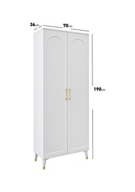 Resim Kale Metal Kulp Kla2190 Ayakkabılık Portmanto Vestiyer Beyaz Gold Beyaz - Gold 