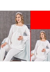 Resim Birolgaye Limissi 2106 Hamile Lohusa Pijama Takımı Ekru 