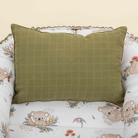 Resim Babynest ve Yastık- Çift Taraflı - Koyu Fıstık Yeşili Müslin - Koala 