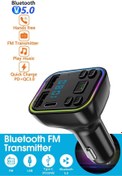 Resim L'eDoren Araç Fm Transmitter Bluetooth Usb Mp3 Sd Kart Çakmaklık Girişli 7 Renk Led Işıklı 
