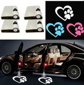 Resim Userfriendly11 4 Adet Kalp Ve Köpek Pati Tasarımlı Led Gölge Işığı Siyah Kabuk Beyaz Işıklı Araç İçi Aksesuar 