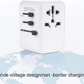 Resim Ht-301 Çok Yönlü Seyahat Adaptörü 35 Watt Type-c 4 Çıkışlı Duvar 