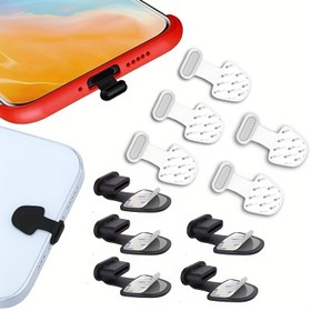 Resim 5 adet cep telefonu şarj portu silikon toz tıpa seti, yalnızca USB-C/TİP-C Port için uygun, akıllı telefon ve tabletler için tozsuzluk sağlayan silikon tıkacı 