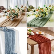 Resim 5 adet Polyester Masa Örtüsü Kumaş Düz Renk Pileli Masa Bayrağı - Zarif Tatil Masa Dekorasyonu, Dayanıklı, Bakımı Kolay, Yemek Masaları, Düğün Dekorasyonları, Ev Dekorasyonu, Parti Dekorasyonu için Mükemmel 
