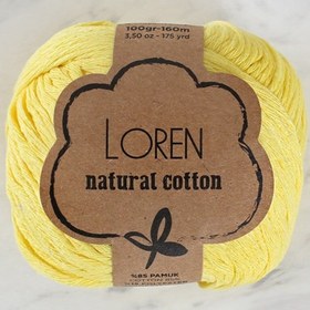 Resim Loren Natural Cotton Pastel Sarı El Örgü İpi - R086 - 33915 