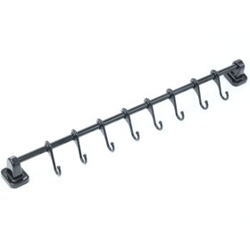 Resim Güçlü Yapıştırma 8 Li Askı Rayı (55 cm) + 20x30 Ferforje Sepet 