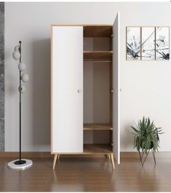 Resim Floradesign Milano Gardırop /elbise Dolabı Iki Kapaklı Dolap Beyaz/meşe 