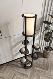 Resim Volante Raflı Lambader Siyah 