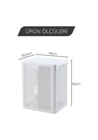 Resim Omnipazar Sy-4632 Smart Duo İki Bölmeli Kirli Çamaşır Sepeti 84 Litre Beyaz Beyaz 