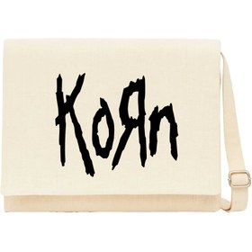 Resim Korn Logo 2 Krem Kanvas Postacı Çantası - Krem 