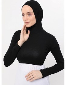 Resim Altobeh Uzun Kollu Boyunluklu Boneli Yarım Body Siyah Çok Renkli 